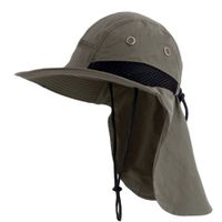 Sombrero Gorro Alta Proteccion Sol Cubre Nuca Impermeable Mesh - VERDE