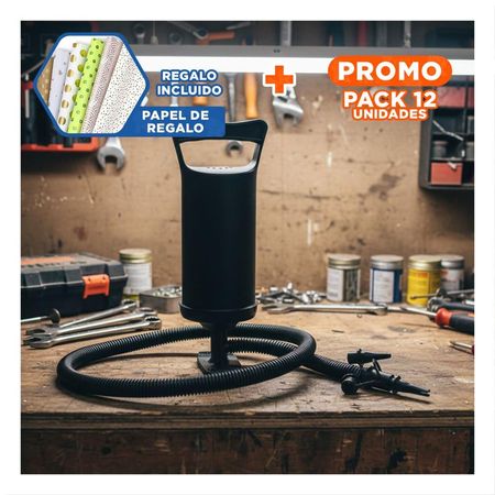 Pack12 Inflador Manual Portatil 14 Pulgadas para Flotadores y Playa Negro Y+Papel Regalo