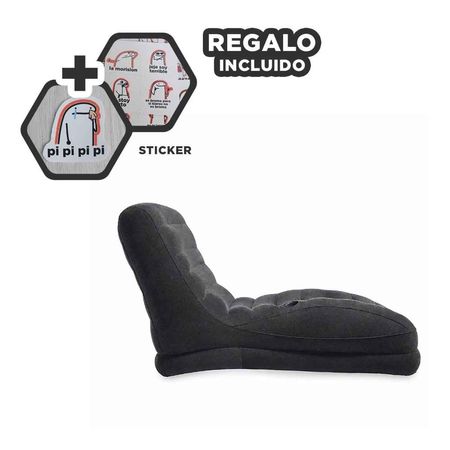 Asiento Inflable Negro para Hogar Versatil y Comodo para Relajarse Y+Regalo Sticker