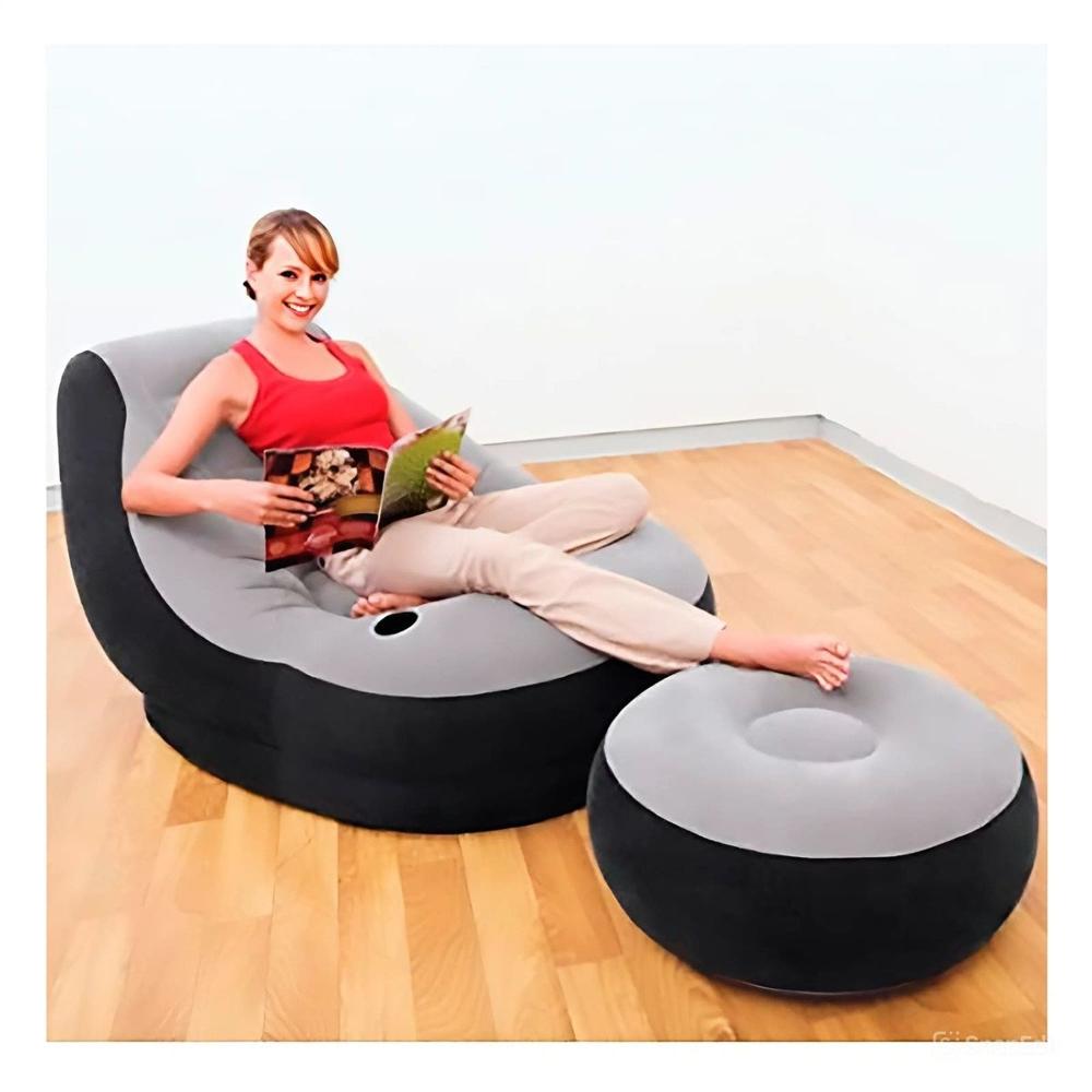 Pack2 Lounge Comodo Inflable con Poof para Interior y Exterior Y+Papel Regalo