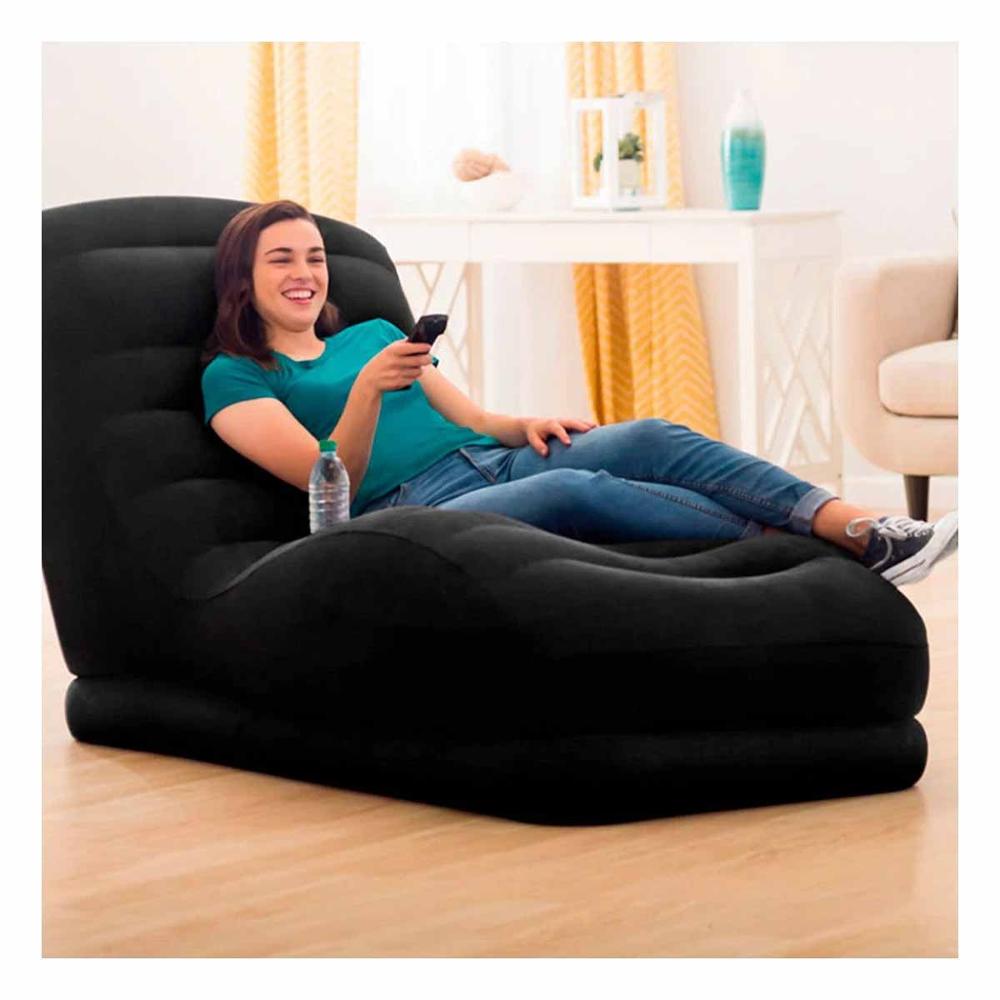 Sofa Inflable Negro para Hogar Comodo y Ligero para Sala o Terraza