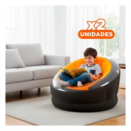 Pack2 Asiento Inflable para Comodidad en Espacios Interiores Y+Regalo Sticker
