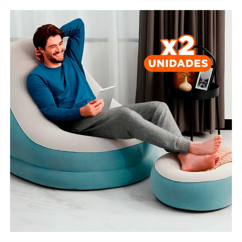 Pack2 Mueble Inflable para Diversion y Descanso en Casa Y+Regalo Sticker