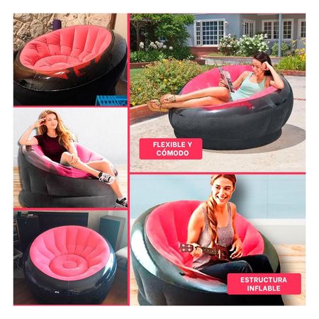 Mueble Inflable Rosado para Sala y Patio con Uso Diario y Facil Manejo Y+Post It
