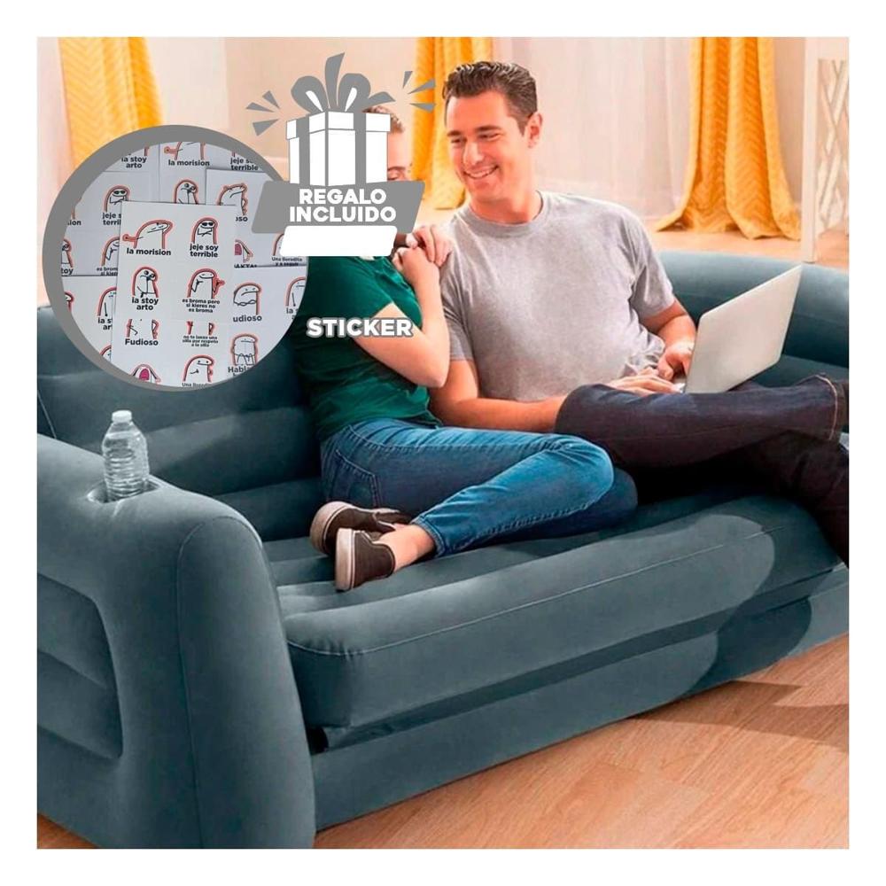 Cama Inflable Tipo Sofa para Descanso en Casa y Espacios Funcionales Y+Regalo Sticker