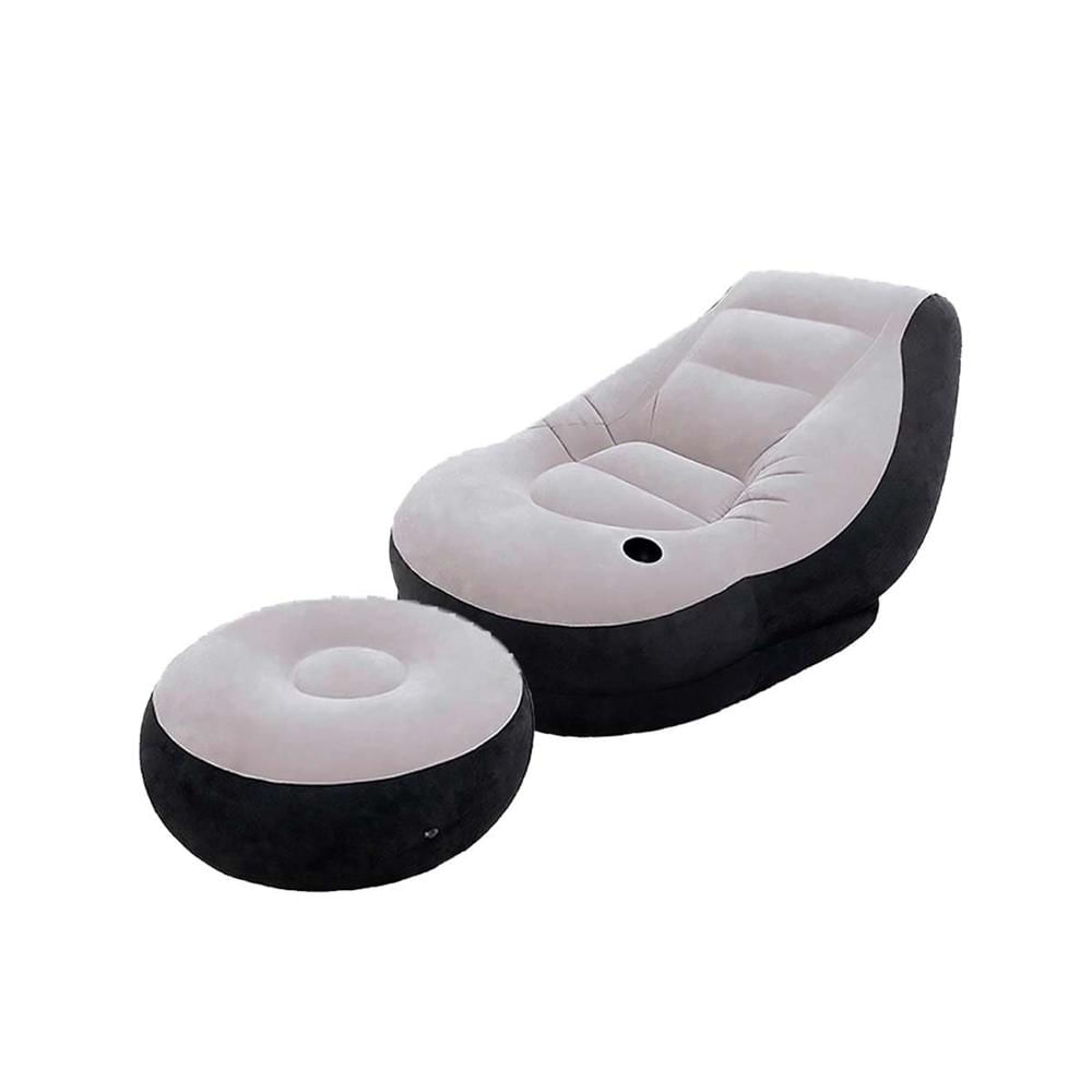 Pack2 Sillon Ligero Inflable con Poof para Espacios de Relajo Y+Regalo Sticker