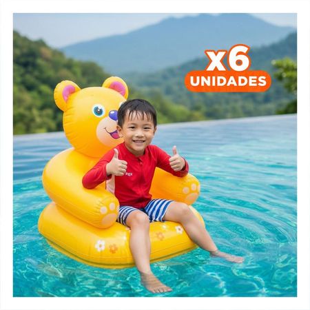 Pack6 Butaca Inflable Infantil para Descanso y Diversion Y+Regalo Sticker