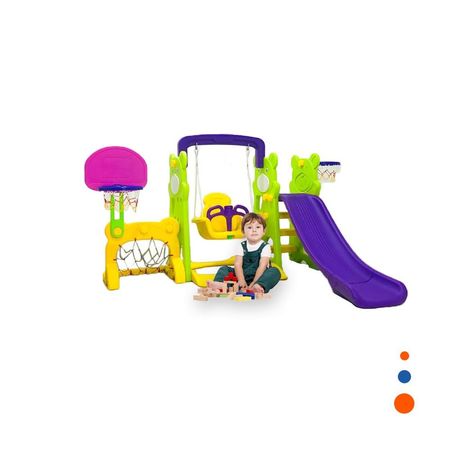 Juego de Resbaladera con Columpio Seguro para Practicar Deportes en el Jardin Y+Regalo Sticker