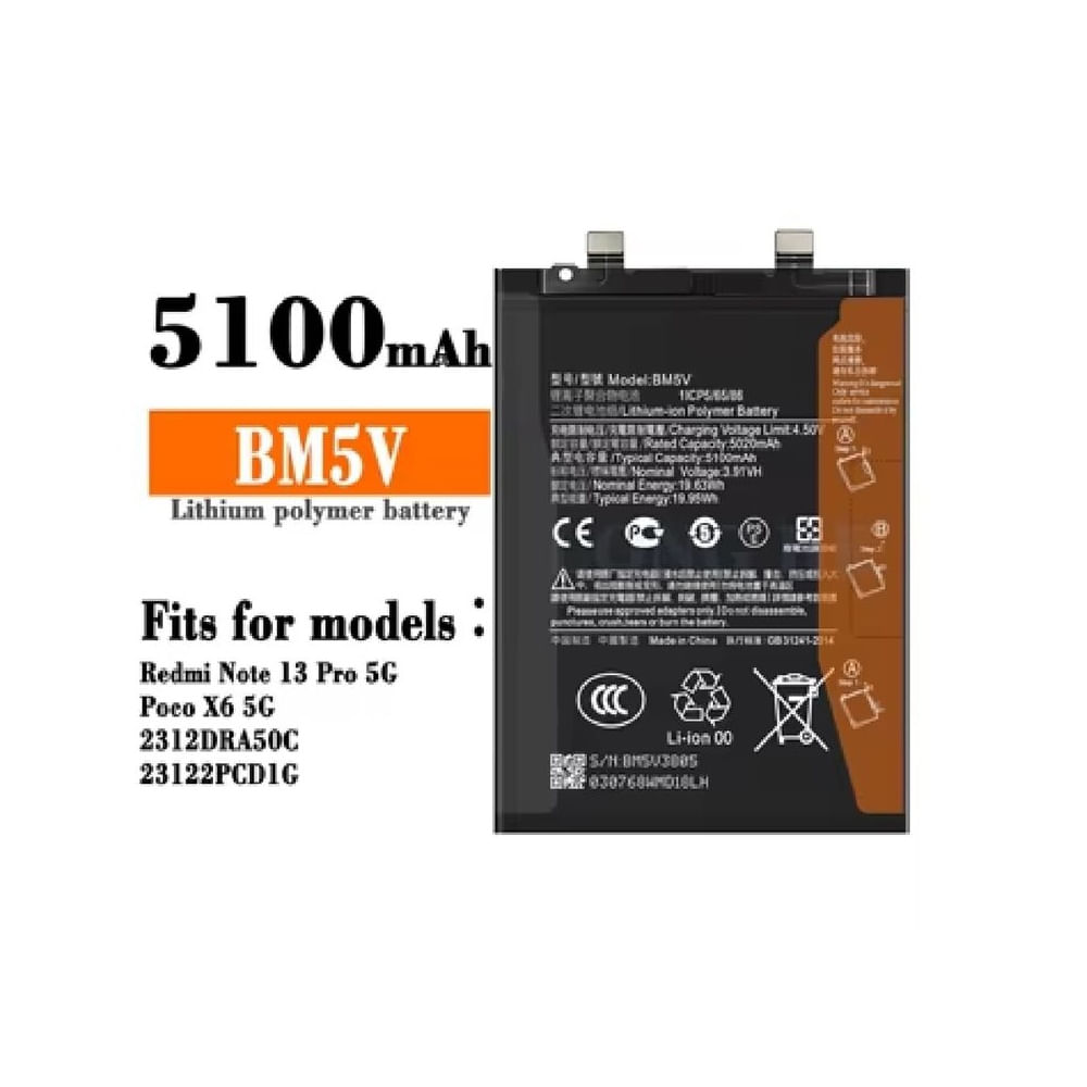 BATERIA  NOTE 13 PRO - 13T - 14T - X6 PRO - M6 PRO  BM5T  NUEVO