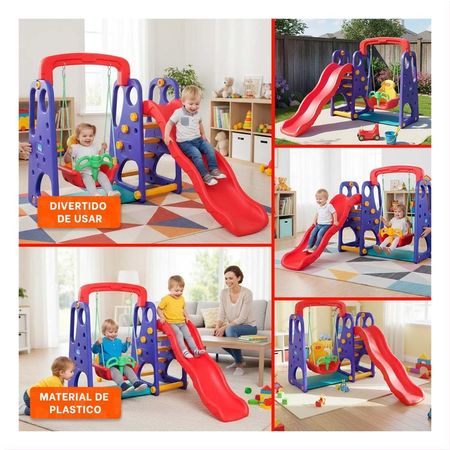 Play Center con Resbaladera con Diseño Moderno para Decorar el Espacio de Juegos Y+Ligas Regalo