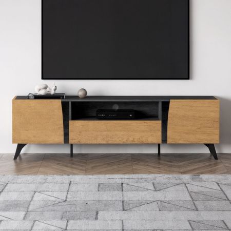 Mesa de TV 65'' Verona Marron claro y Negro | Masiva Home
