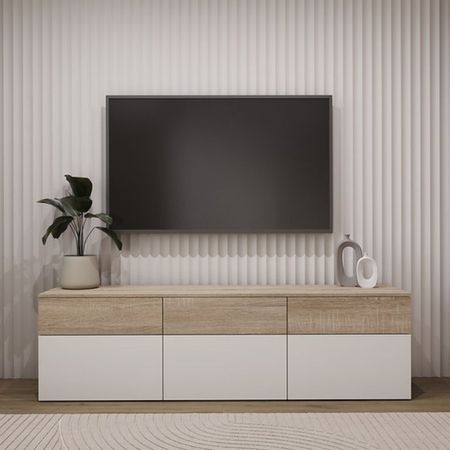 Mesa de TV 55'' Bayron Beige y Blanco | Masiva Home