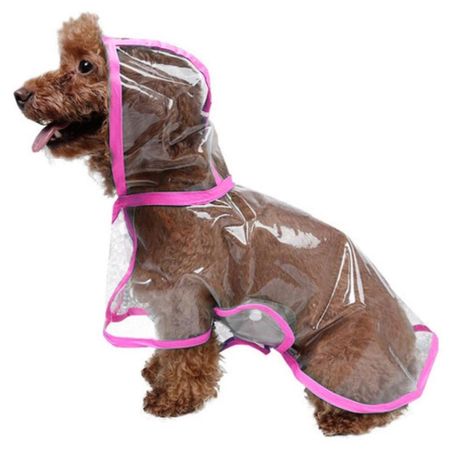 CAPA Impermeable de Lluvia para Mascotas Talla 2 FUCSIA