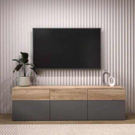 Mesa de TV 55'' Bayron Marron y Blanco | Masiva Home