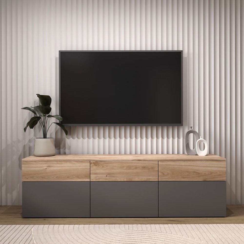 Mesa de TV 55'' Bayron Marron y Blanco | Masiva Home