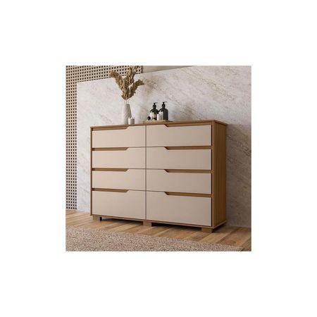 Cómoda Moderna Maphew 8 Cajones Marrón y Capri RR MUEBLES
