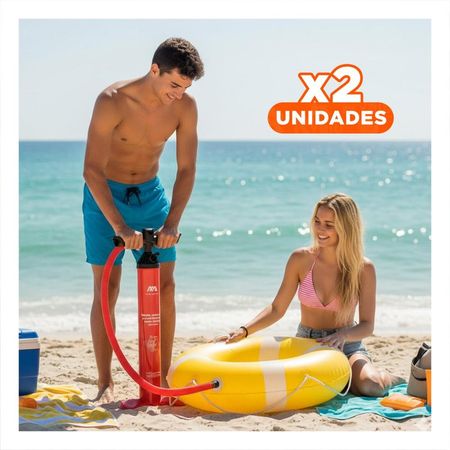 Pack2 Bomba Manual de Alta Presion para Inflar Colchones Piscinas y Botes