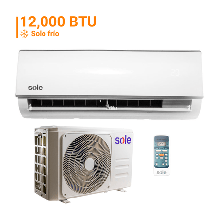 Aire Acondicionado Split Sole 12000 BTU SOLAIR009V2 Blanco con Purificador y Timer