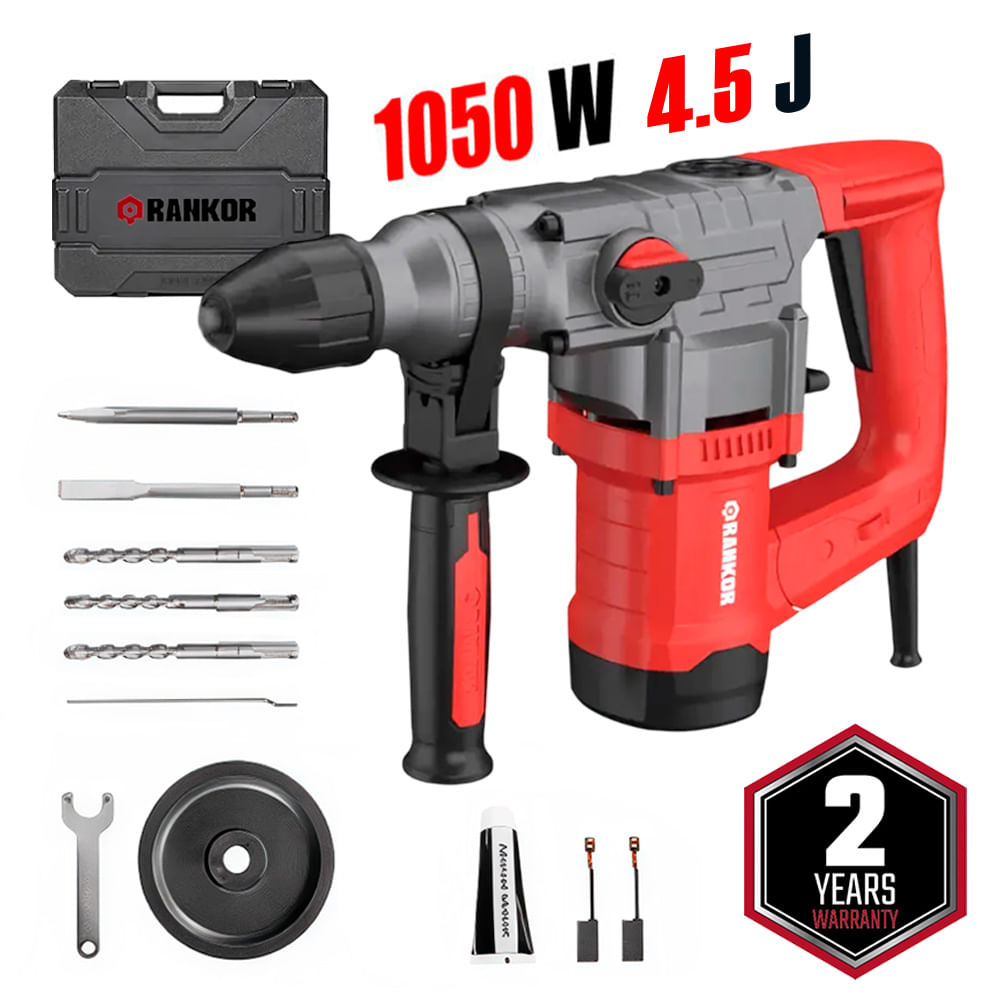 Rotomartillo Industrial SDS-Plus Rankor RH105001 1050W 28mm 4.5J 4.8kg