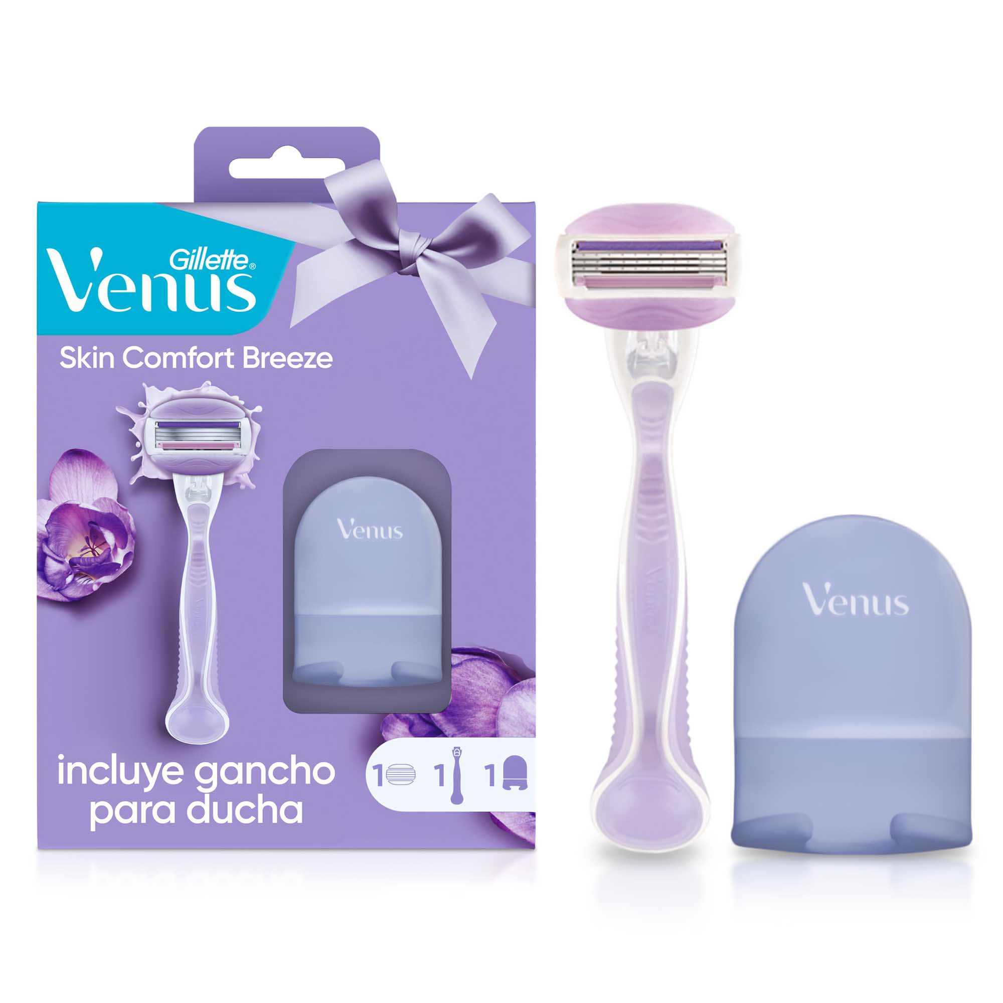 Máquina de Afeitar Recargable VENUS Breeze 3 horas Paquete 1un + Gancho