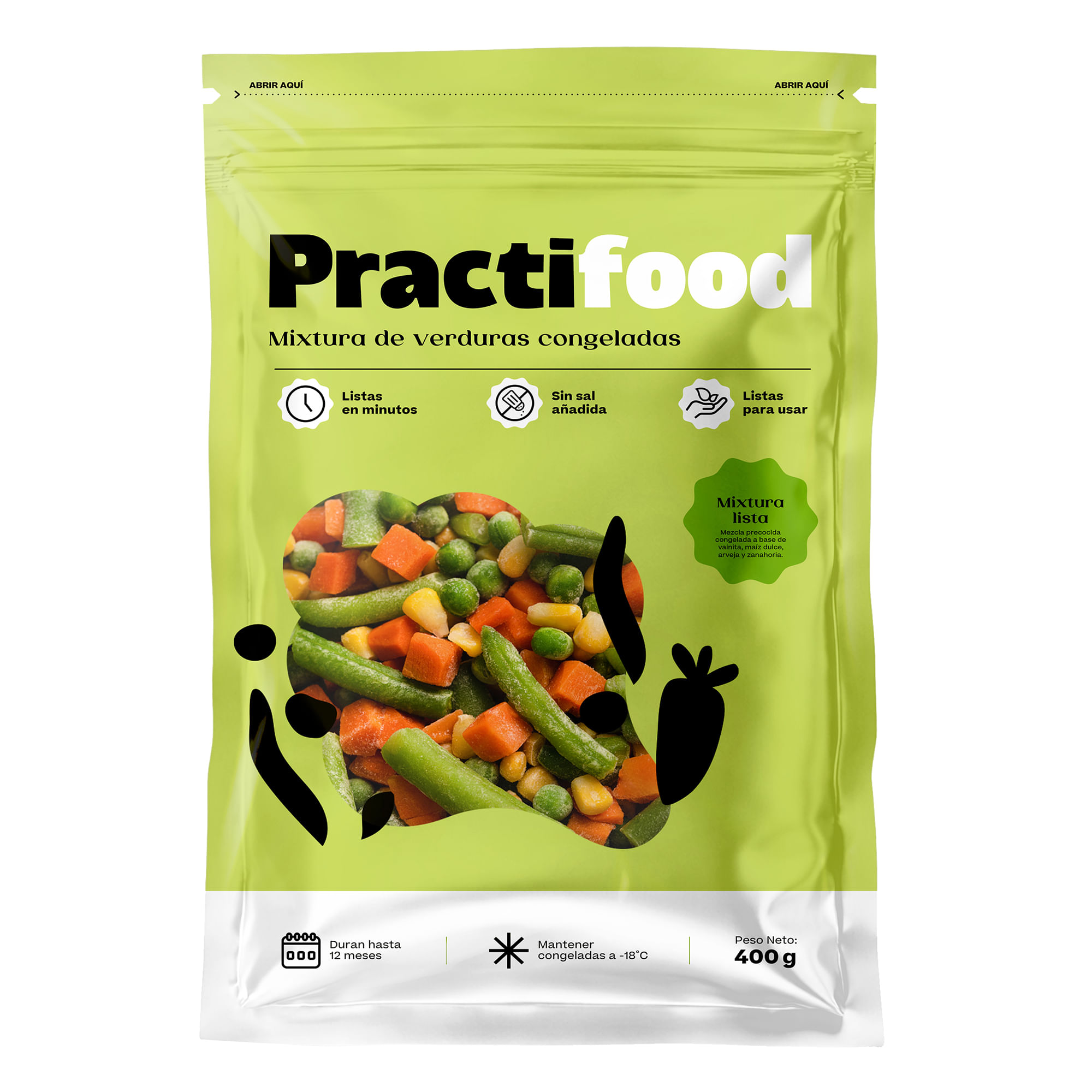Mix Vegetales Precocidos PRACTIFOOD Bolsa 400g
