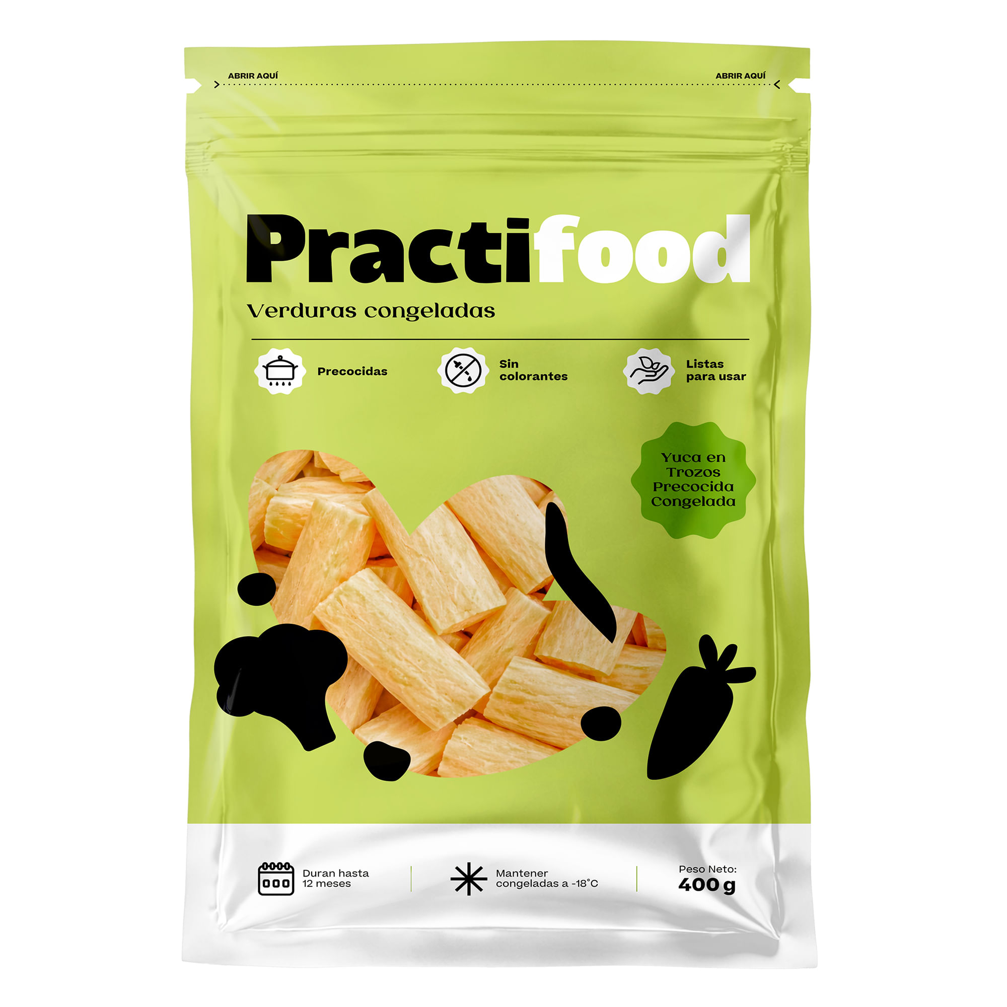 Yuca Amarilla Precocida PRACTIFOOD Bolsa 400g