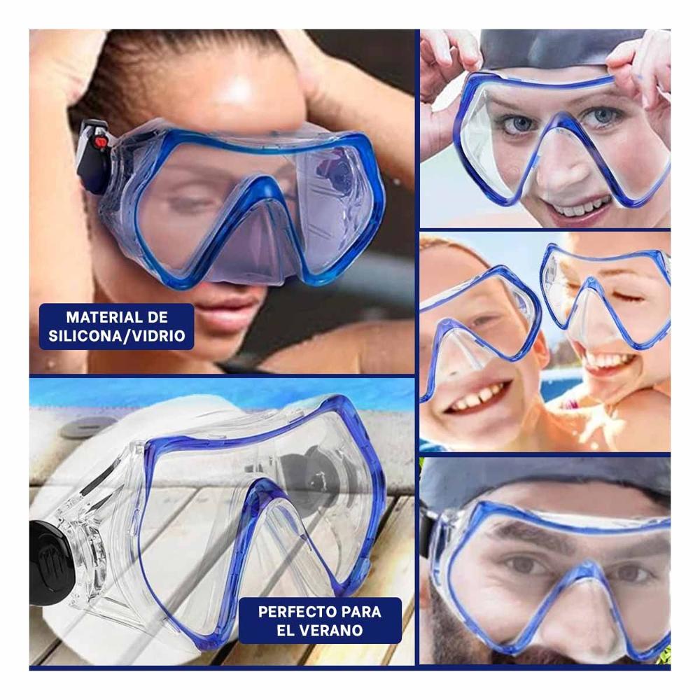 Equipo de Buceo Azul con Lente de Vidrio para Inmersion Recreativa Y ...