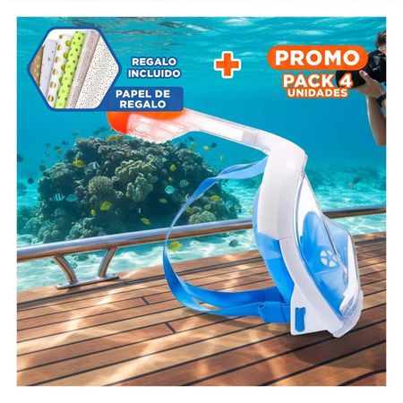 Pack4 Complemento de Buceo Azul para Exploracion Submarina Continua Y+Papel Regalo