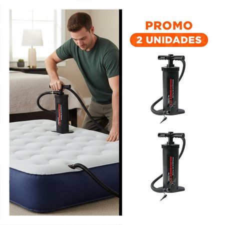 Pack2 Bomba Manual 15 Pulgadas con Aguja para Balones y Piscina Uso Domestico