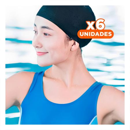 Pack6 Protector de Natacion Negro para Cabello Protegido y Actividad Segura Y+Regalo Sticker