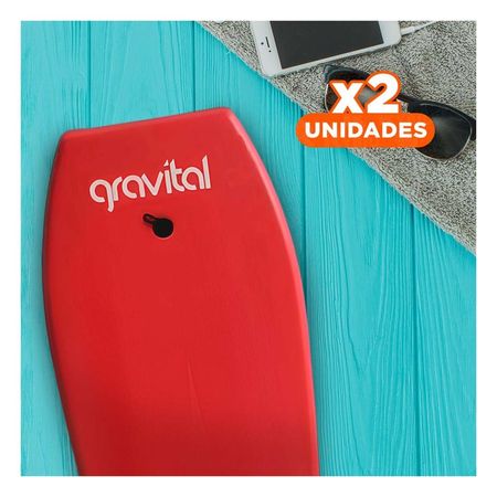 Pack2 TablaOlas Deportiva Para Olas y Playa Color Rojo Con Estilo Actual Y+Regalo Sticker