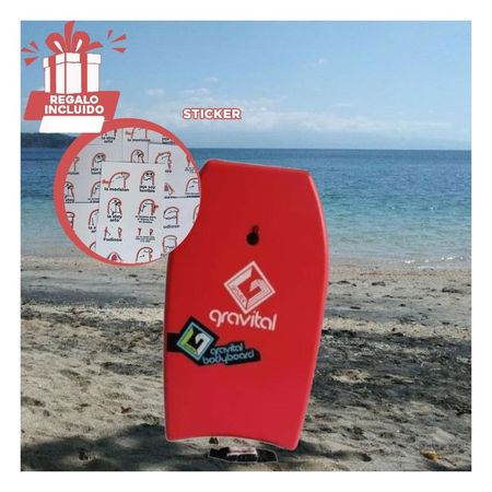 TablaSurf para Olas de Playa con Acabado Rojo y Diseno Deportivo Moderno Y+Regalo Sticker