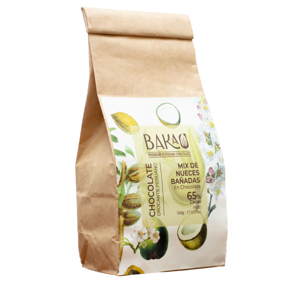 Mix de Nueces Cubiertas en Chocolate 65% Cacao x 500g