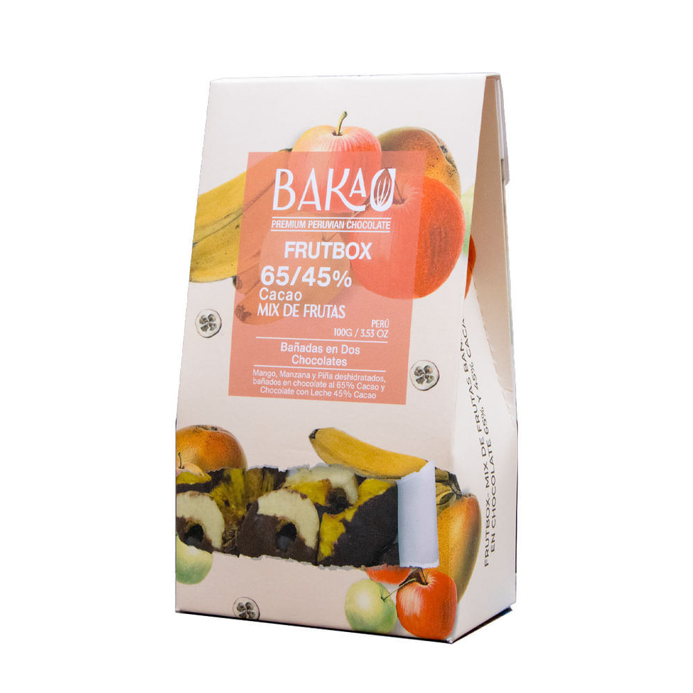 Mix de Frutas Cubiertas en Chocolate 65% Cacao x 100g