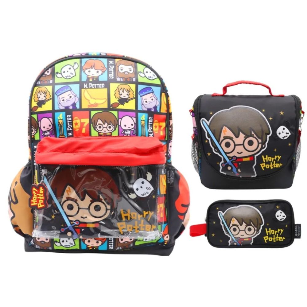 Pack Mochila Harry Potter Dibus Oficio Lonchera Y Cartuchera