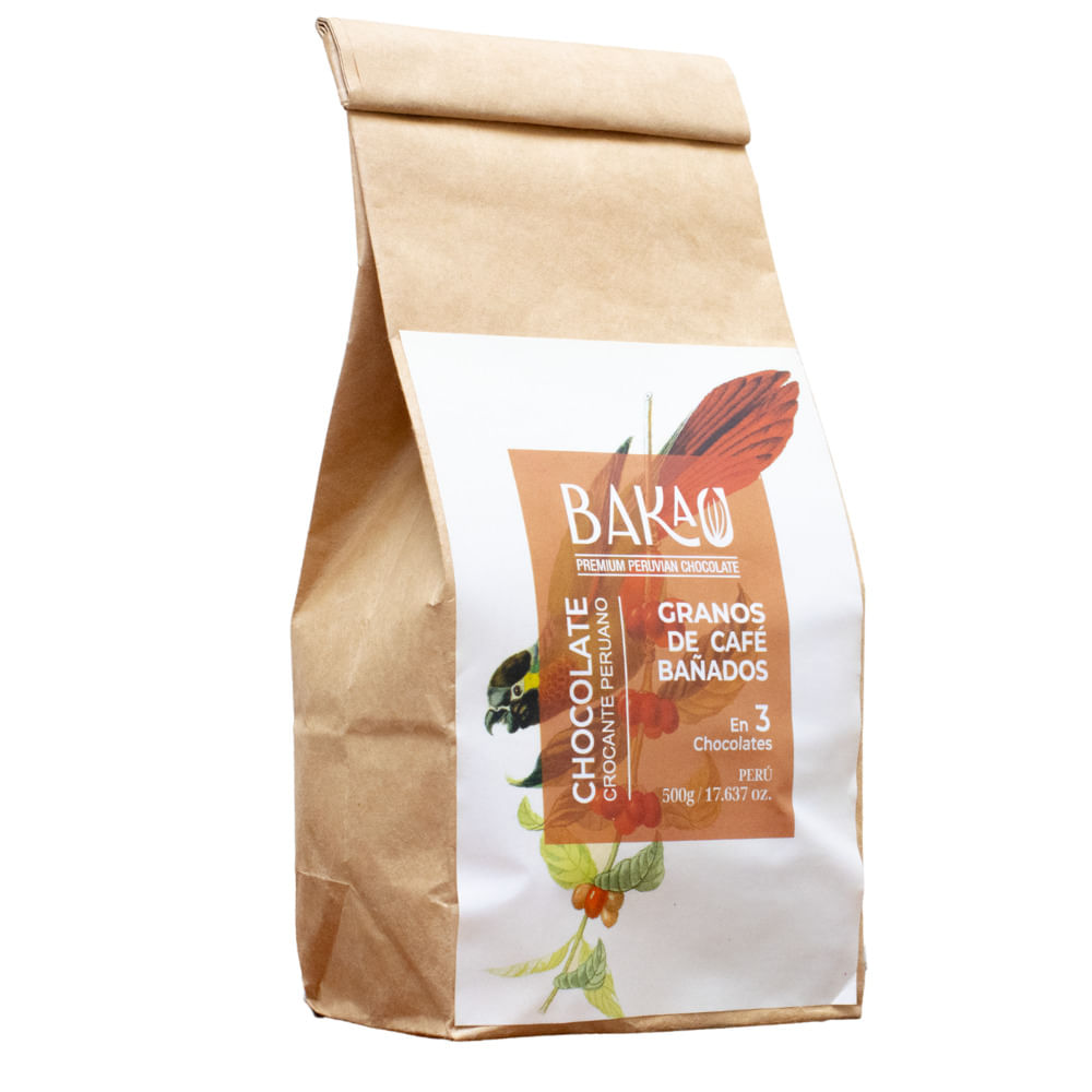 Granos de Café Cubiertos en 3 Chocolates (Negro, con Leche y Blanco) x 500g