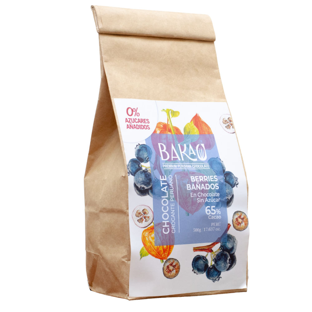 Berries Cubiertas en Chocolate Zero Azúcar 65% Cacao x 500g