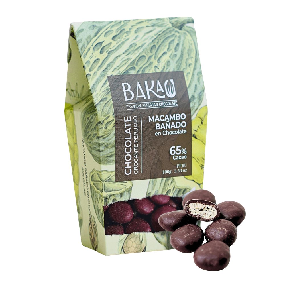 Macambo Cubierto en Chocolate 65% Cacao x 100g
