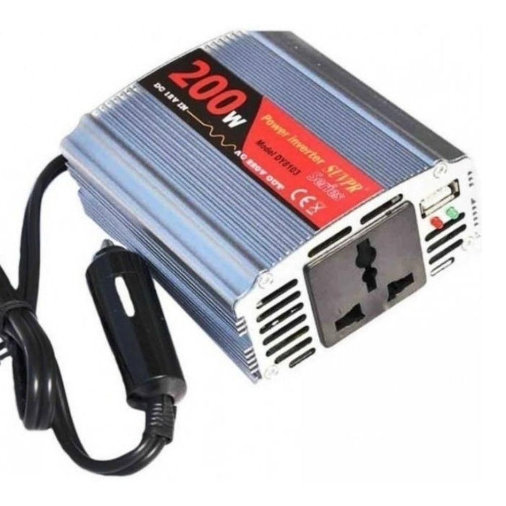 Inversor De Corriente Para Auto De 12v A 220v Usb 200w cargador