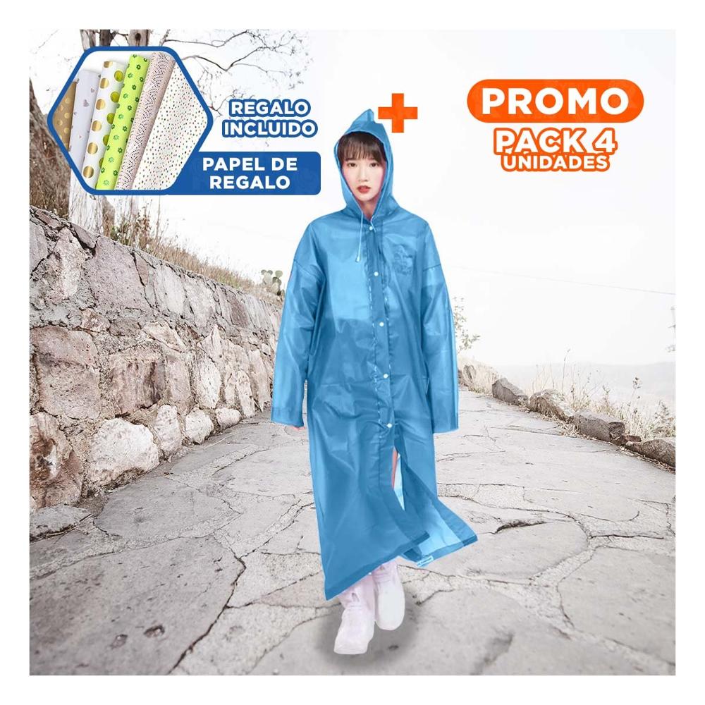 Pack4 Impermeable de Uso Diario para Climas Humedos y Lluviosos Y+Papel Regalo