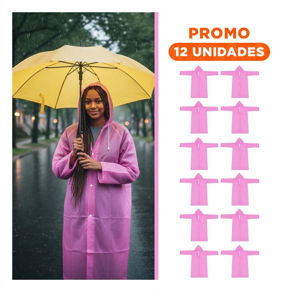 Pack12 Capa de Lluvia Unisex con Material Suave y Flexible Y+Regalo Sticker