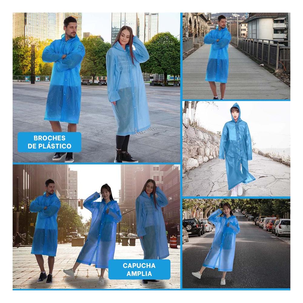 Prenda Impermeable para Actividades al Aire Libre en Tono Celeste Y+Post It