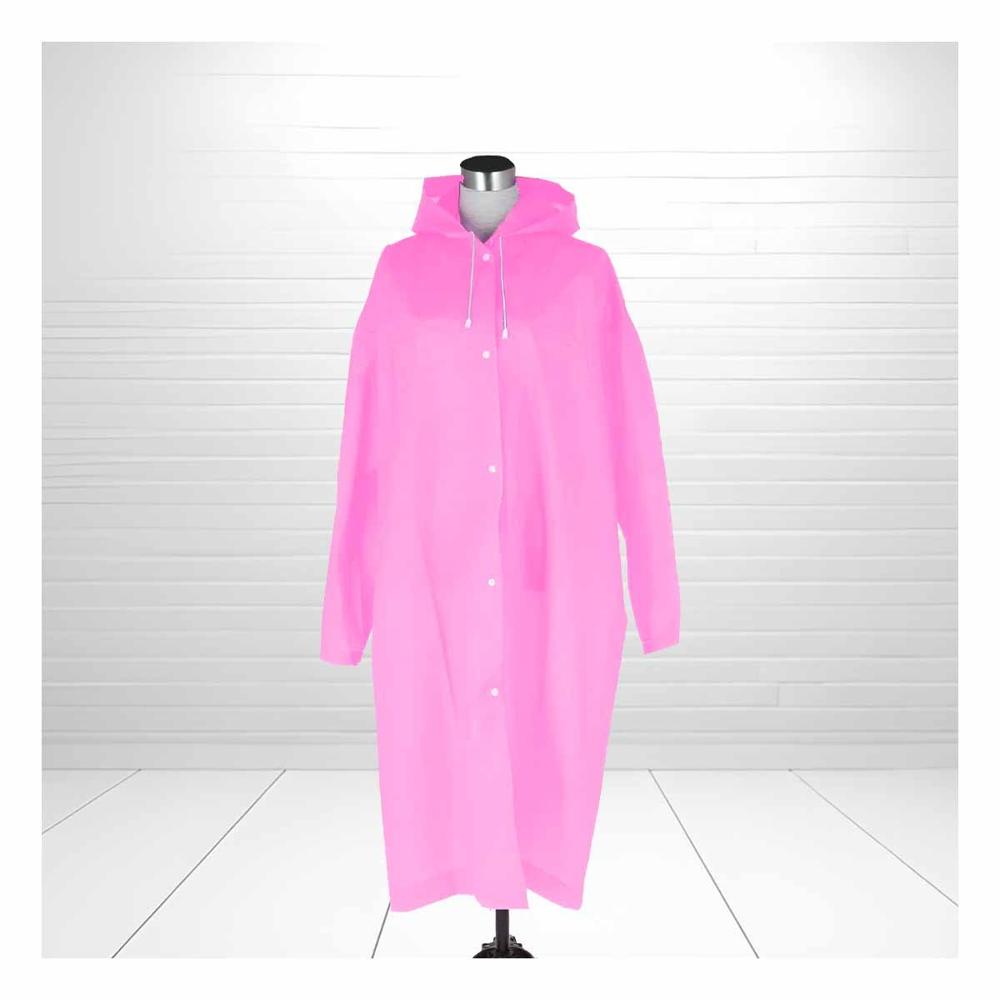 Impermeable Unisex para Lluvia con Diseno Rosado y Material Ligero