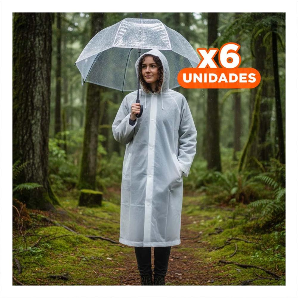 Pack6 Prenda de Lluvia Unisex con Ajuste Comodo y Facilidad de Movimiento Y+Regalo Sticker