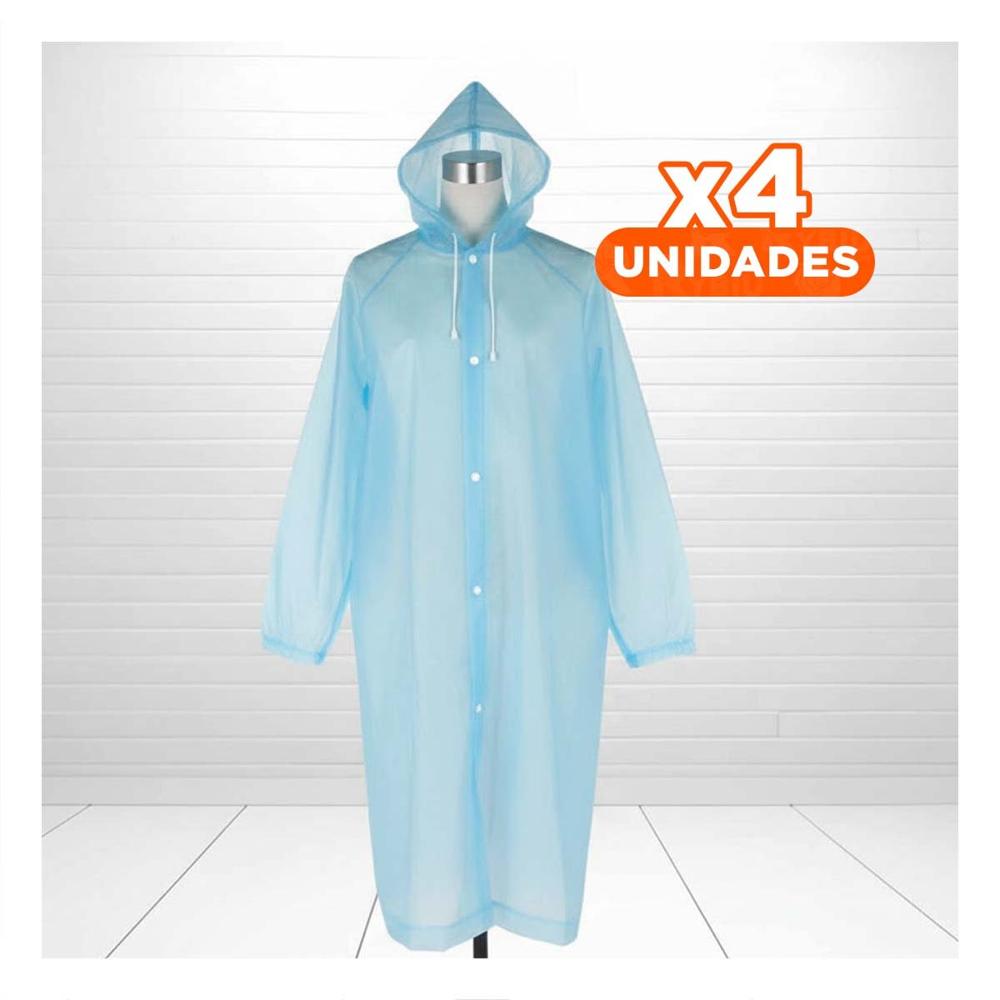 Pack4 Chaqueta de Lluvia Unisex con Diseno Practico y Ligero
