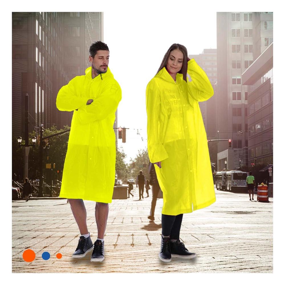 Impermeable Unisex para Lluvia con Diseno Amarillo y Material Ligero