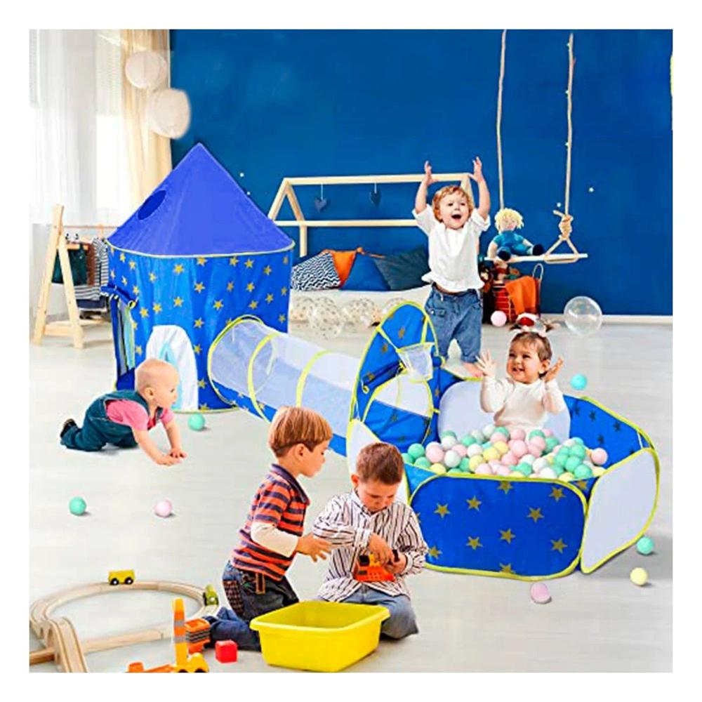 Carpa Infantil 3 Piezas con Accesorios y Base Azul para Juegos en Casa