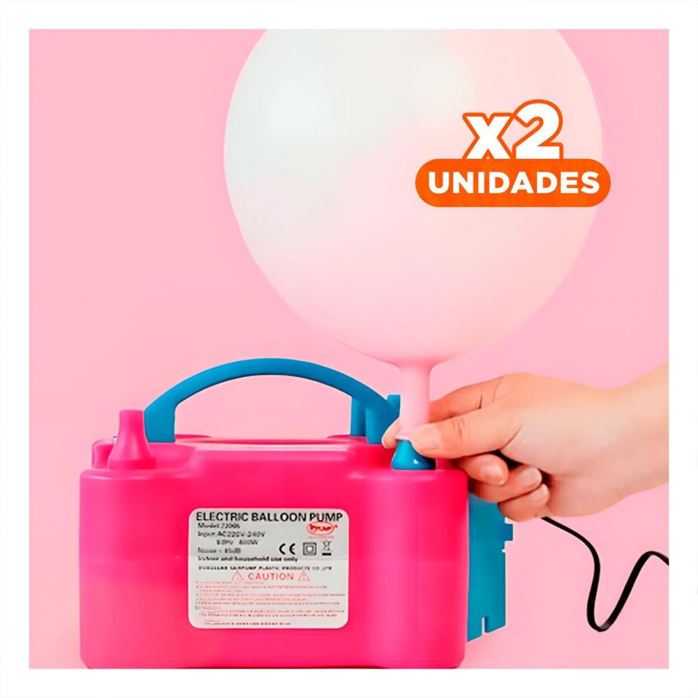 Pack2 Bomba de Globo Fucsia y Compacta para Juegos y Fiesta Y+Regalo Sticker