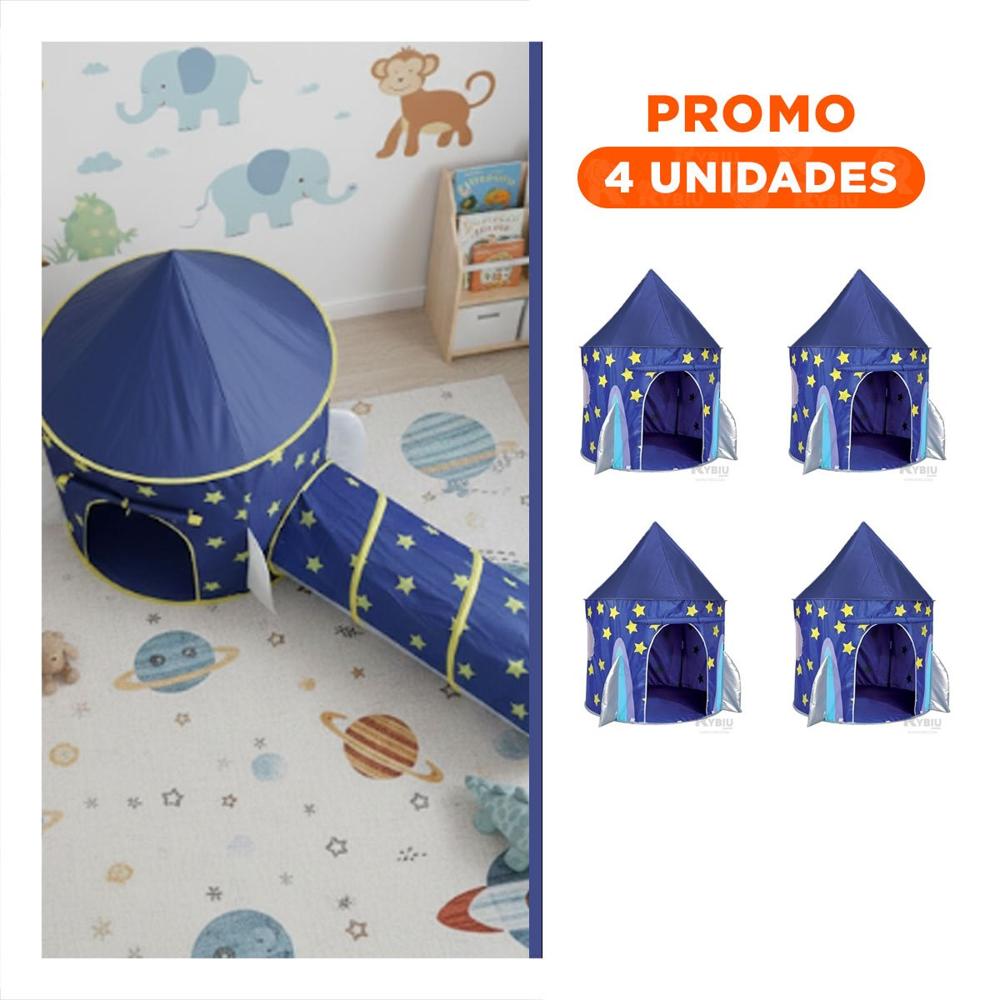 Pack4 Vivienda de Material Lavable Azul para la Higiene de Casa