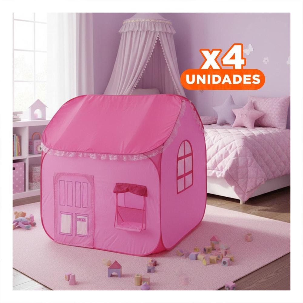 Pack4 Vivienda de Calidad Superior Rosado 104 x 92 x 92 para una Infancia Y+Papel Regalo